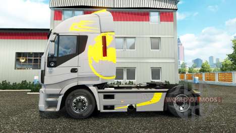 La peau Hi Way Jaune Gris sur le camion Iveco pour Euro Truck Simulator 2