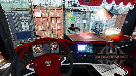 Intérieur rouge Scania pour Euro Truck Simulator 2