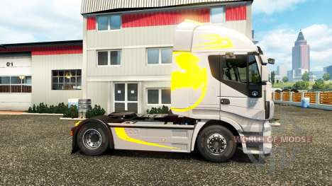 La peau Hi Way Jaune Gris sur le camion Iveco pour Euro Truck Simulator 2