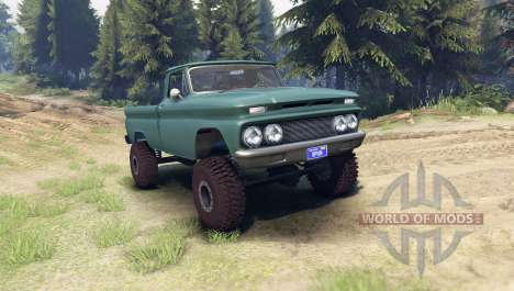 Chevrolet С-10 1966 Custom tropic turquoise pour Spin Tires