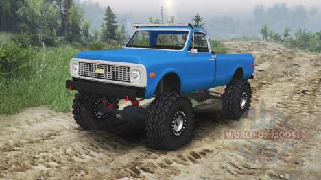 Chevrolet C10 Cheyenne 1972 [blue] pour Spin Tires