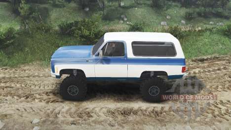 Chevrolet K5 Blazer 1975 [blue and white] pour Spin Tires
