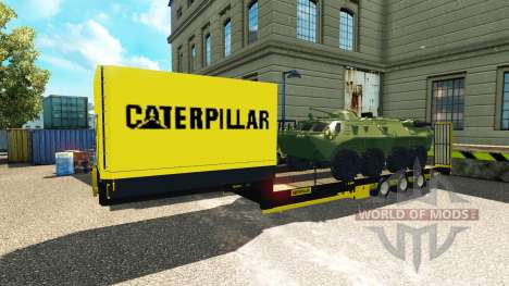 Tieflader-Auflieger mit gepanzerten Mannschaftst für Euro Truck Simulator 2