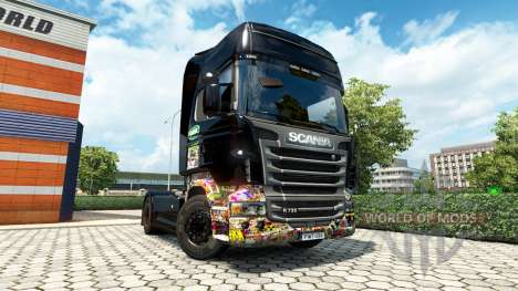 La peau Autocollant Bombes sur le tracteur Scani pour Euro Truck Simulator 2
