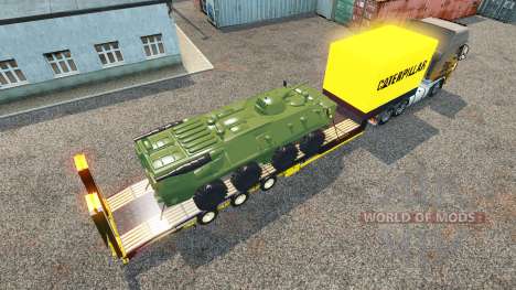 Tieflader-Auflieger mit gepanzerten Mannschaftst für Euro Truck Simulator 2