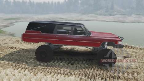 Cadillac Hearse 1975 [monster] [blood red and bl pour Spin Tires