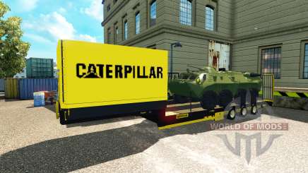 Tieflader-Auflieger mit gepanzerten Mannschaftstransporter für Euro Truck Simulator 2
