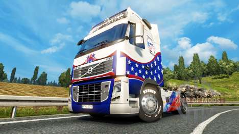 Haut Stars & Stripes auf einem Volvo für Euro Truck Simulator 2