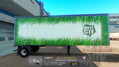 Anhänger-UPS und Grüne Stadt für American Truck Simulator