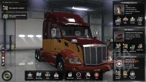 Das maximale level, Geld und die offene Karte für American Truck Simulator