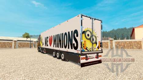 Minion Fan de la peau v2.0 sur la semi-remorque pour Euro Truck Simulator 2