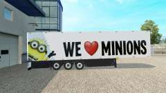 Minion-Fan skin v2.0 auf dem semi-trailer für Euro Truck Simulator 2
