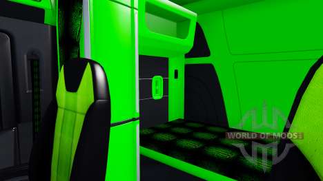 Néon vert, couleur de l'intérieur Peterbilt 579 pour American Truck Simulator