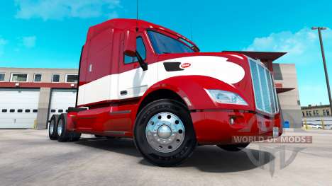 Rot-weiß skin für den truck Peterbilt für American Truck Simulator