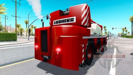 Grue Mobile Liebherr dans le trafic pour American Truck Simulator