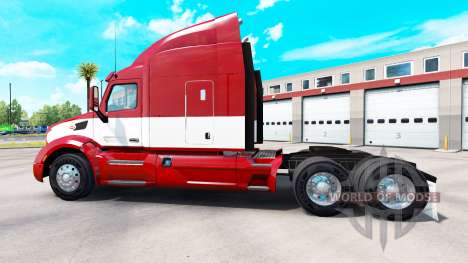 Rot-weiß skin für den truck Peterbilt für American Truck Simulator