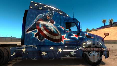 Captain America de la peau pour le camion Peterb pour American Truck Simulator