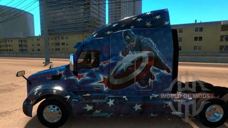 Captain America-skin für den truck Peterbilt 579 für American Truck Simulator