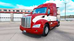 Rouge-blanc de la peau pour le camion Peterbilt pour American Truck Simulator