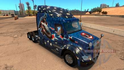 Captain America de la peau pour le camion Peterbilt 579 pour American Truck Simulator