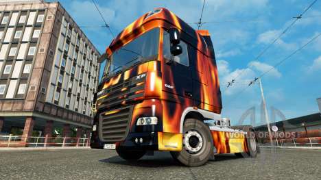 Haut das Feuer auf den LKW DAF für Euro Truck Simulator 2