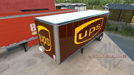 Peaux UPS et Américaine de la Remorque Fonctionn pour American Truck Simulator