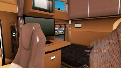 Intérieur brun Kenworth T680 pour American Truck Simulator