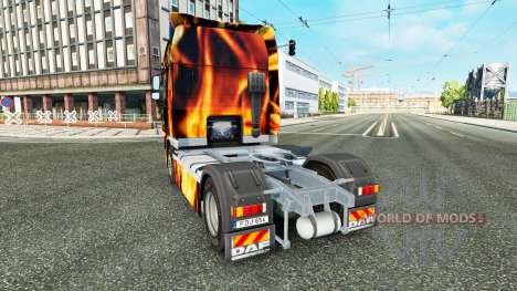 La peau de Feu sur le camion DAF pour Euro Truck Simulator 2