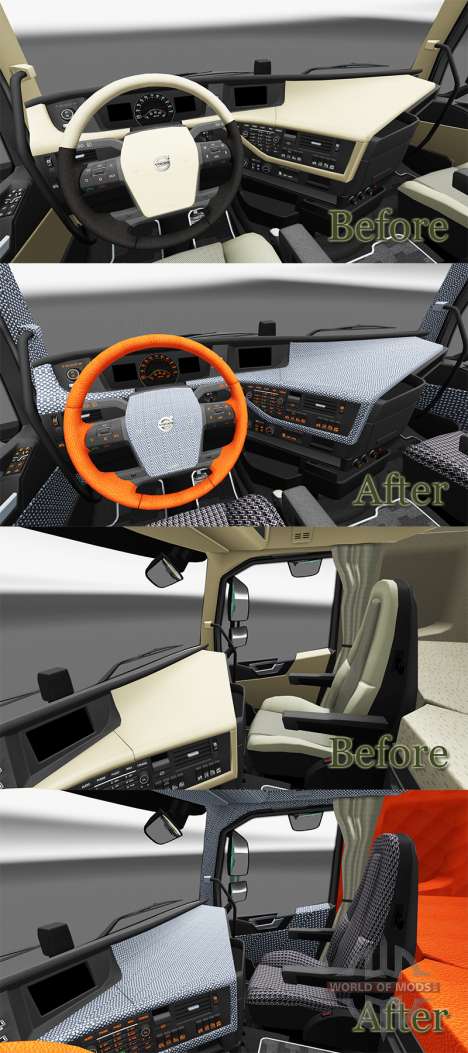 Plaid à l'intérieur de la Volvo FH pour Euro Truck Simulator 2