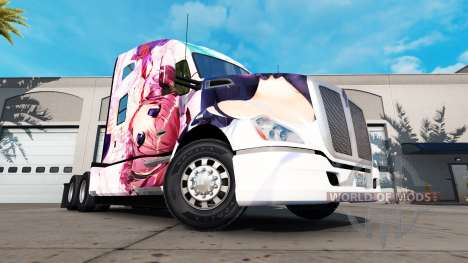 La peau Hanamiya Nagisa sur un tracteur Kenworth pour American Truck Simulator