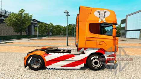 Schwertransport skin für den Scania truck für Euro Truck Simulator 2