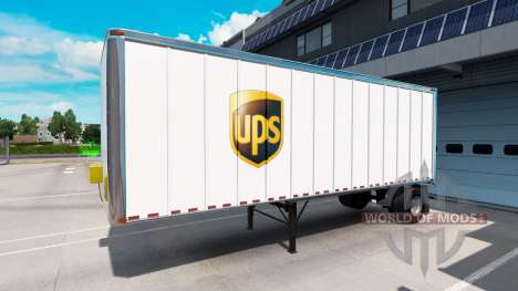 Peaux UPS et FedEx pour les remorques pour American Truck Simulator