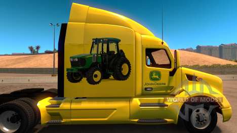 John Deere de la peau pour Peterbilt 579 pour American Truck Simulator