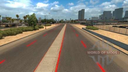 Rote Fahrbahnmarkierungen für American Truck Simulator