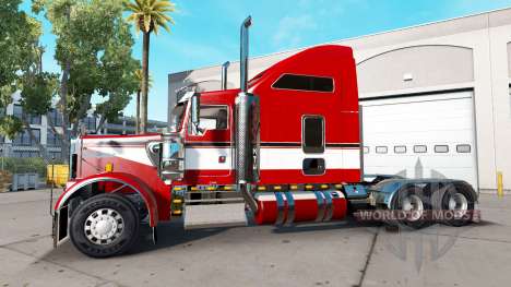 Peau Rouge sur le camion Kenworth W900 pour American Truck Simulator