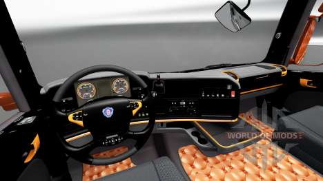 Noir et intérieur orange pour Scania pour Euro Truck Simulator 2