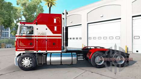 La peau Blanche Et Rouge pour le tracteur Kenwor pour American Truck Simulator