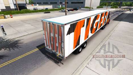 La peau de Tigre sur la remorque pour American Truck Simulator