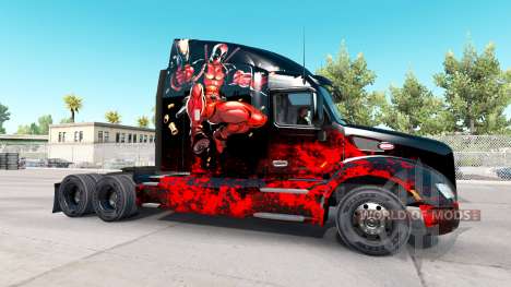 Deadpool de la peau pour le camion Peterbilt pour American Truck Simulator