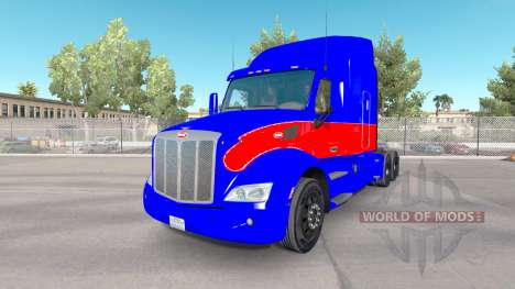 Le rouge et le bleu de la peau pour le camion Pe pour American Truck Simulator