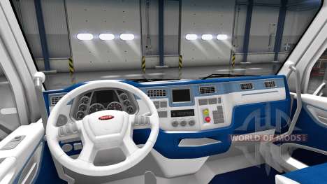 Le blanc et le bleu à l'intérieur dans un Peterb pour American Truck Simulator