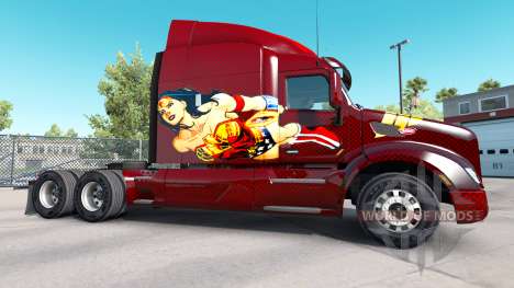 Wonder Woman skin für den truck Peterbilt für American Truck Simulator
