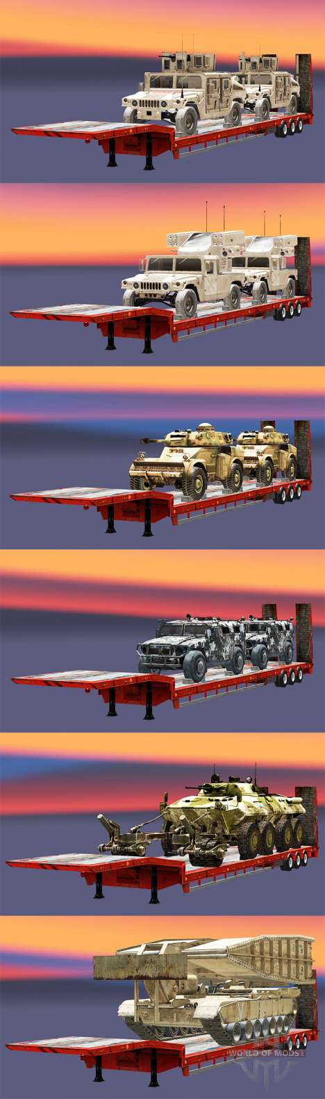 Semi transportant du matériel militaire v1.1 pour Euro Truck Simulator 2