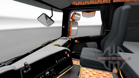 Schwarz und orange Innenraum für Scania für Euro Truck Simulator 2