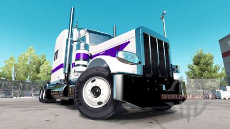 La peau Blanche Et Violette pour le camion Peter pour American Truck Simulator
