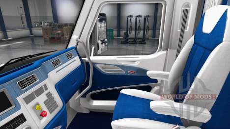 Weiß und blau Innenraum in einen Peterbilt 579 für American Truck Simulator