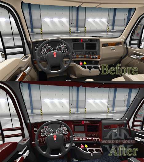 Le Luxe intérieur noir Kenworth T680 pour American Truck Simulator