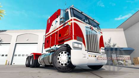 Die Haut Weiß und Rot für den Traktor Kenworth K für American Truck Simulator