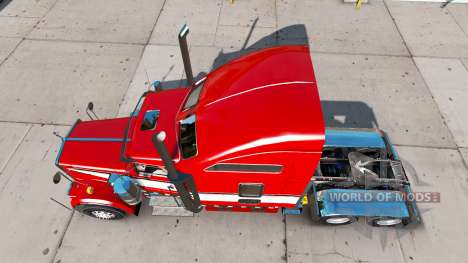 Peau Rouge sur le camion Kenworth W900 pour American Truck Simulator
