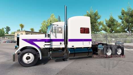 La peau Blanche Et Violette pour le camion Peter pour American Truck Simulator